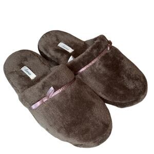 Soma Soft Fuzzy Brown Bow Slippers Small (5/6)
